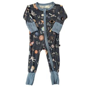 The Sleepy Sloth Alphabet Space Bamboo Convertible Romper / Footie Sleeper Zippy